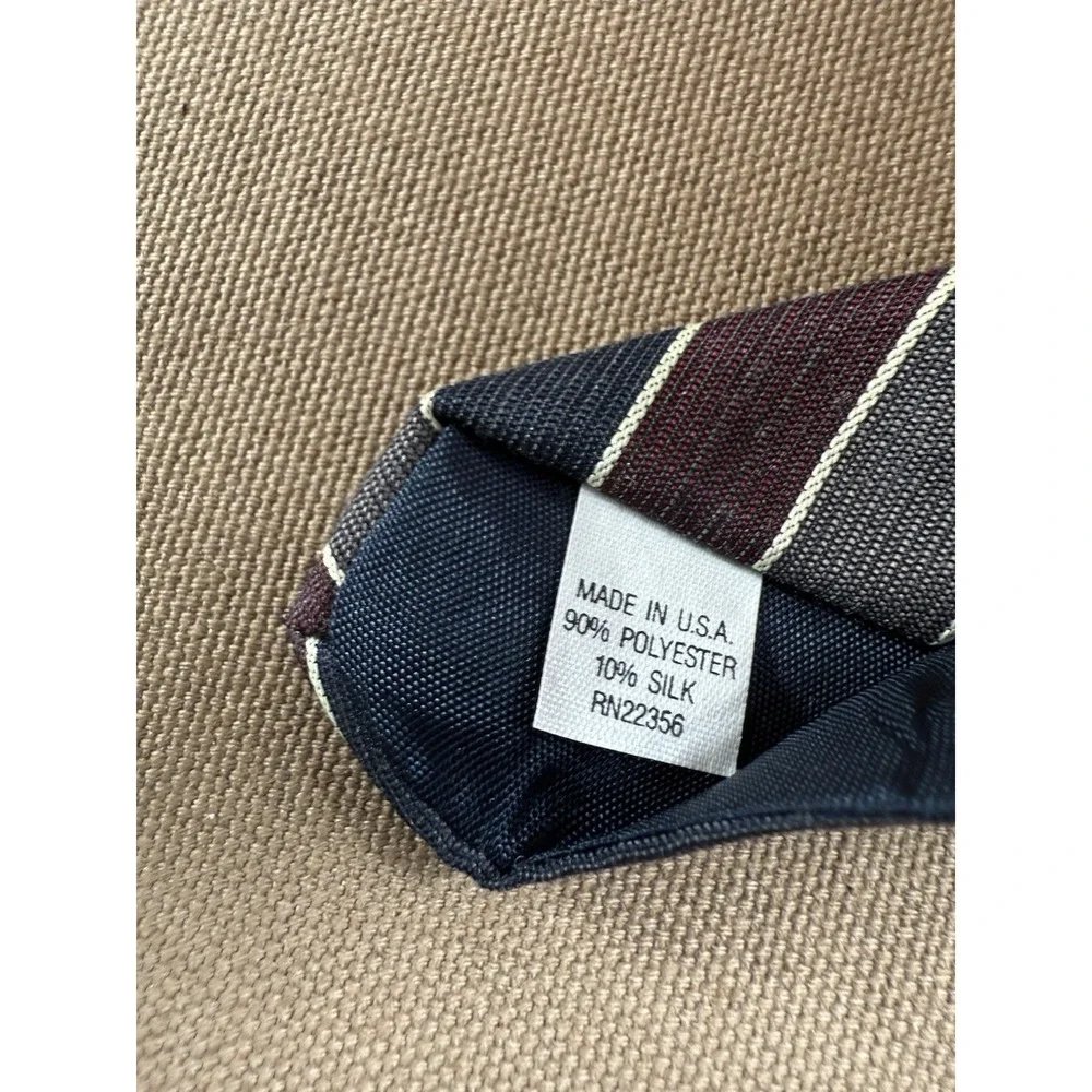 Lilly Dache Luxury Tie‎ Retro Blue Striped Silk Blend Necktie Classic